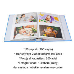 200’lük Kutulu Kız ve Erkek Bebek Fotoğraf Albümü 10x15 cm – Pembe & Mavi