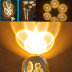 3D Uzak Işıklı Astronot Kristal Cam Küre Gece Lambası