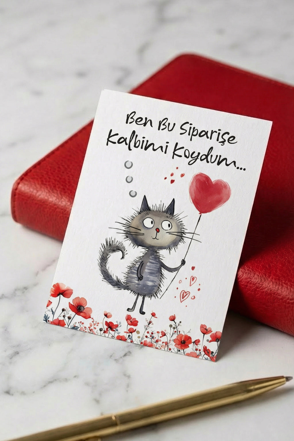 Rekbon Ben Bu Siparişe Kalbimi Koydum Teşekkür Kartı