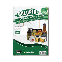 Goldpix İnkjet Yapışkanlı Parlak Gümüş ve Gold Kağıtlar - 20x30cm