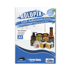 Goldpix İnkjet Yapışkanlı Parlak Gümüş ve Gold Kağıtlar - 20x30cm