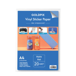 Goldpix İnkjet Yapışkanlı Vinil Sticker Kağıt - 20x30cm