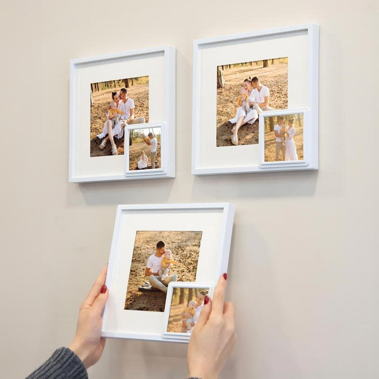 Nobbystar Yapışkanlı Yavrulu Sök-tak Paspartulu Siyah 21x21cm Kare Fotoğraf Çerçevesi - 3'lü Paket